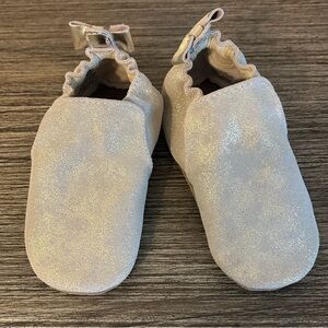Robeez Sparkle Bow Baby/Toddler Shoes - Gold Glitter